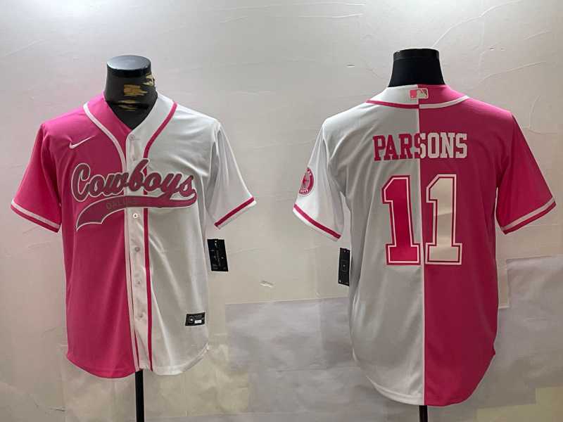 Men%27s Dallas Cowboys #11 Micah Parsons 2024 Arctic white red Stitched Baseball Jersey